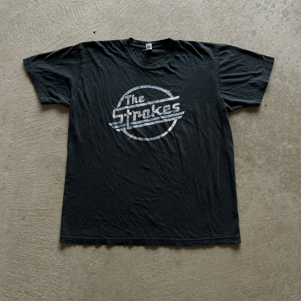 Vintage The Strokes Shirt Size Large Black Magna Logo Indie Rock Band